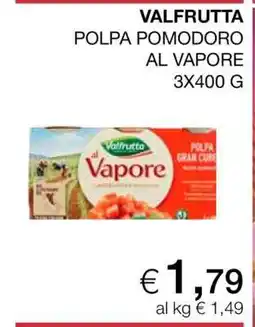 Coop VALFRUTTA POLPA POMODORO AL VAPORE 3X400 G offerta