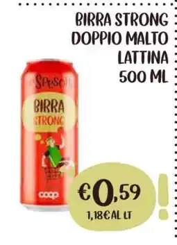Coop BIRRA STRONG DOPPIO MALTO LATTINA 500 ML offerta