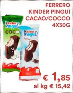 Coop FERRERO KINDER PINGUÌ CACAO/COCCO 4X30G offerta