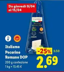 Lidl Italiano Pecorino Romano DOP offerta