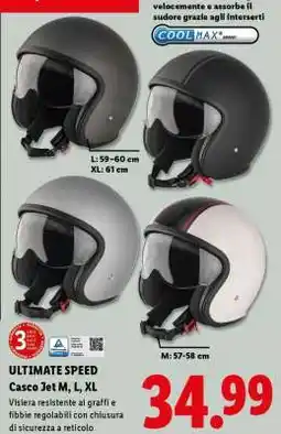 Lidl ULTIMATE SPEED Casco Jet M, L, XL offerta