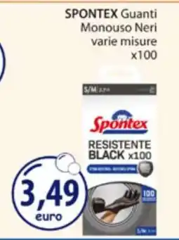 Acqua & Sapone SPONTEX Guanti Monouso Neri varie misure x100 offerta