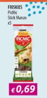 Acqua & Sapone FRISKIES PicNic Stick Manzo x5 offerta