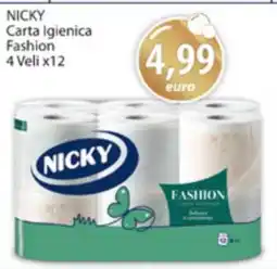 Acqua & Sapone NICKY Carta Igienica Fashion 4 Veli x12 offerta