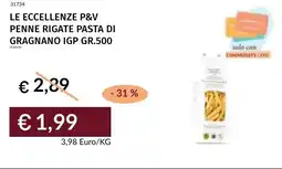 Prezzemolo e Vitale Le eccellenze p&v penne rigate pasta di gragnano igp gr.500 offerta