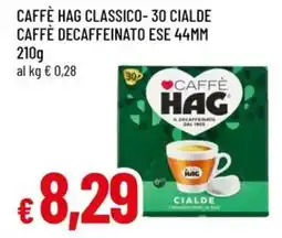 A&O Caffè hag classico-30 cialde caffè decaffeinato ese 44mm offerta