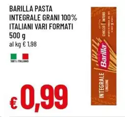 A&O Barilla pasta integrale grani 100% italiani offerta