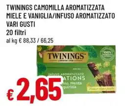 A&O Twinings camomilla aromatizzata miele e vaniglia/infuso aromatizzato offerta