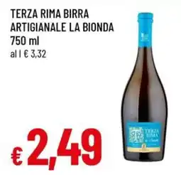 A&O Terza rima birra artigianale la bionda offerta