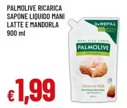 A&O Palmolive ricarica sapone liquido mani latte e mandorla offerta
