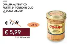 Prezzemolo e Vitale Coalma autentico filetti di tonno in olio di oliva offerta