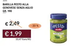 Prezzemolo e Vitale Barilla pesto alla genovese senza aglio offerta