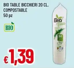A&O Bio table bicchieri 20 cl. compostable offerta