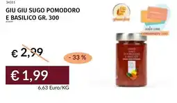 Prezzemolo e Vitale Giu giu sugo pomodoro e basilico offerta