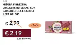 Prezzemolo e Vitale Misura fibrextra crackers integrali con barbabietola e carota nera offerta