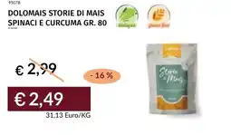 Prezzemolo e Vitale Dolomais storie di mais spinaci e curcuma offerta