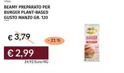 Prezzemolo e Vitale Beamy preparato per burger plant-based gusto manzo offerta