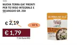 Prezzemolo e Vitale Nuova terra gia' pronti per te! riso integrale e selvaggio offerta