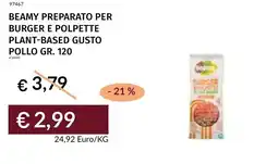 Prezzemolo e Vitale Beamy preparato per burger e polpette plant-based gusto pollo offerta