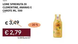 Prezzemolo e Vitale Lome spremuta di clementine, ananas e carote offerta