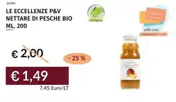 Prezzemolo e Vitale Le eccellenze p&v nettare di pesche bio offerta
