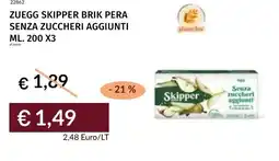 Prezzemolo e Vitale Zuegg skipper brik pera senza zuccheri aggiunti offerta