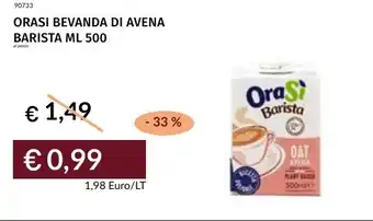 Prezzemolo e Vitale Orasi bevanda di avena barista offerta