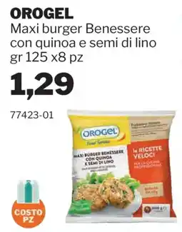 GrosMarket OROGEL Maxi burger Benessere con quinoa e semi di lino offerta