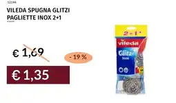 Prezzemolo e Vitale Vileda spugna glitzi pagliette inox 2+1 offerta