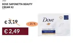 Prezzemolo e Vitale Dove saponetta beauty cream x2 offerta