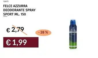 Prezzemolo e Vitale Felce azzurra deodorante spray sport offerta