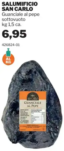 GrosMarket SALUMIFICIO SAN CARLO Guanciale al pepe sottovuoto offerta