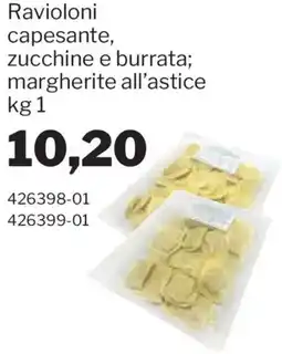 GrosMarket Ravioloni capesante, zucchine e burrata; margherite all'astice offerta