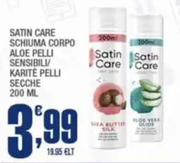 Splendidi e Splendenti Satin care schiuma corpo aloe pelli sensibili karitè pelli secche offerta
