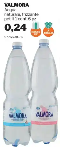 GrosMarket VALMORA Acqua naturale, frizzante offerta