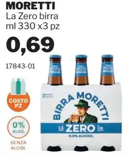 GrosMarket MORETTI La Zero birra offerta