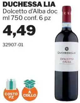 GrosMarket DUCHESSA LIA Dolcetto d'Alba doc offerta
