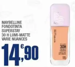 Splendidi e Splendenti Maybelline fondotinta superstay 30 h lumi-matte offerta