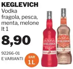 GrosMarket KEGLEVICH Vodka fragola, pesca, menta, melone offerta