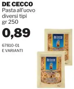 GrosMarket DE CECCO Pasta all'uovo offerta
