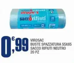 Splendidi e Splendenti Virosac buste spazzatura 55x65 sacco rifiuti neutro offerta