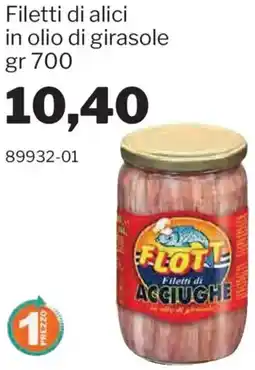 GrosMarket Filetti di alici in olio di girasole offerta