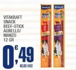 Splendidi e Splendenti Vitakraft snack beef-stick agnello/ manzo offerta