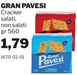 GrosMarket GRAN PAVESI Cracker salati, non salati offerta
