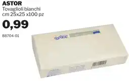 GrosMarket ASTOR Tovaglioli bianchi cm 25x25 offerta