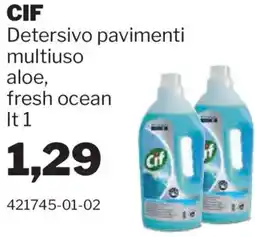 GrosMarket CIF Detersivo pavimenti multiuso aloe, fresh ocean offerta