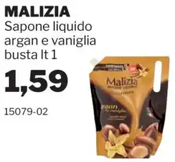 GrosMarket MALIZIA Sapone liquido argan e vaniglia busta offerta