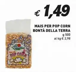 Coal Mais per pop corn bontà della terra offerta