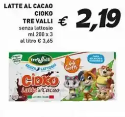 Coal Latte al cacao cioko tre valli senza lattosio offerta