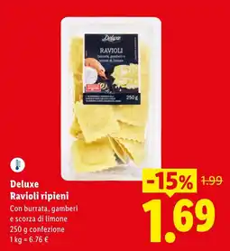 Lidl Deluxe Ravioli ripieni offerta